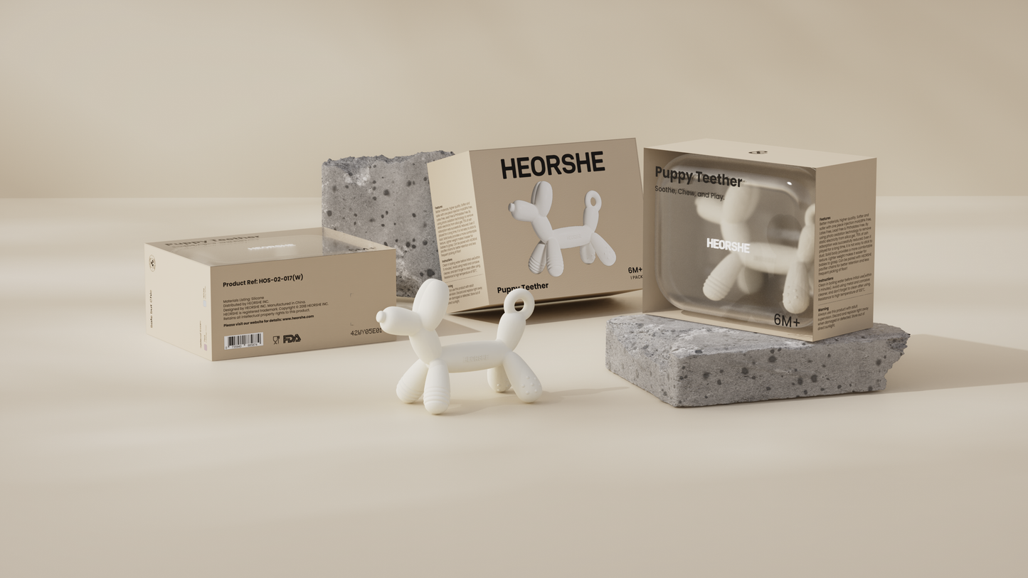 HEORSHE Puppy Teether — Gentle Gum Relief for Babies (3+ months)