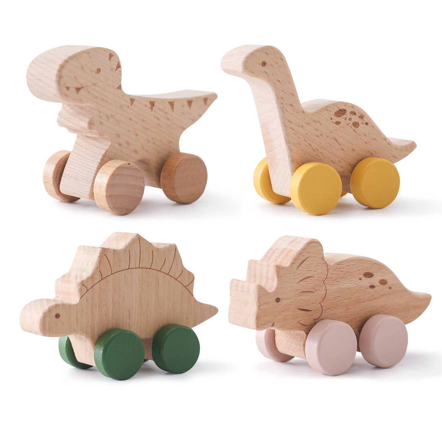 Wooden Dinosaur Pull-Along Trolley