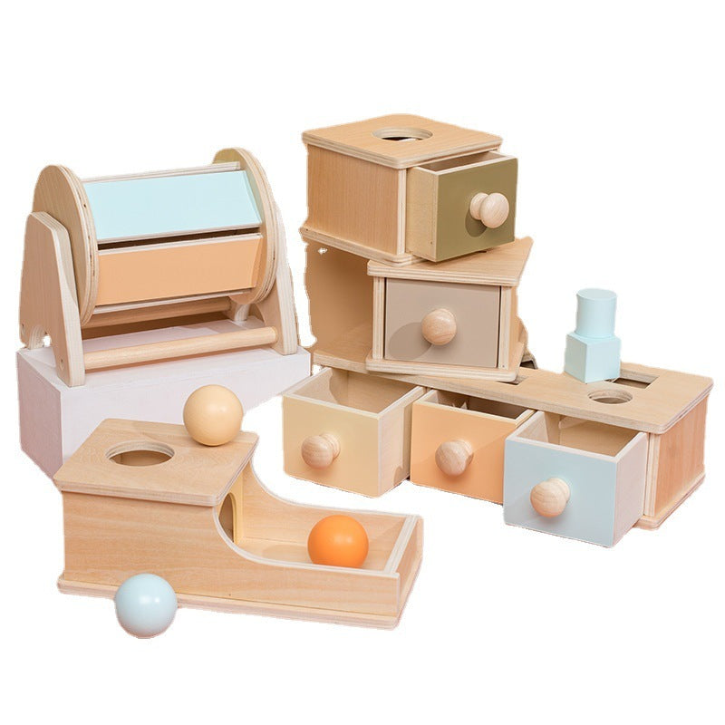 Wooden Montessori Ball Drawer & Target Box
