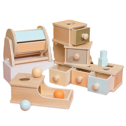 Wooden Montessori Ball Drawer & Target Box