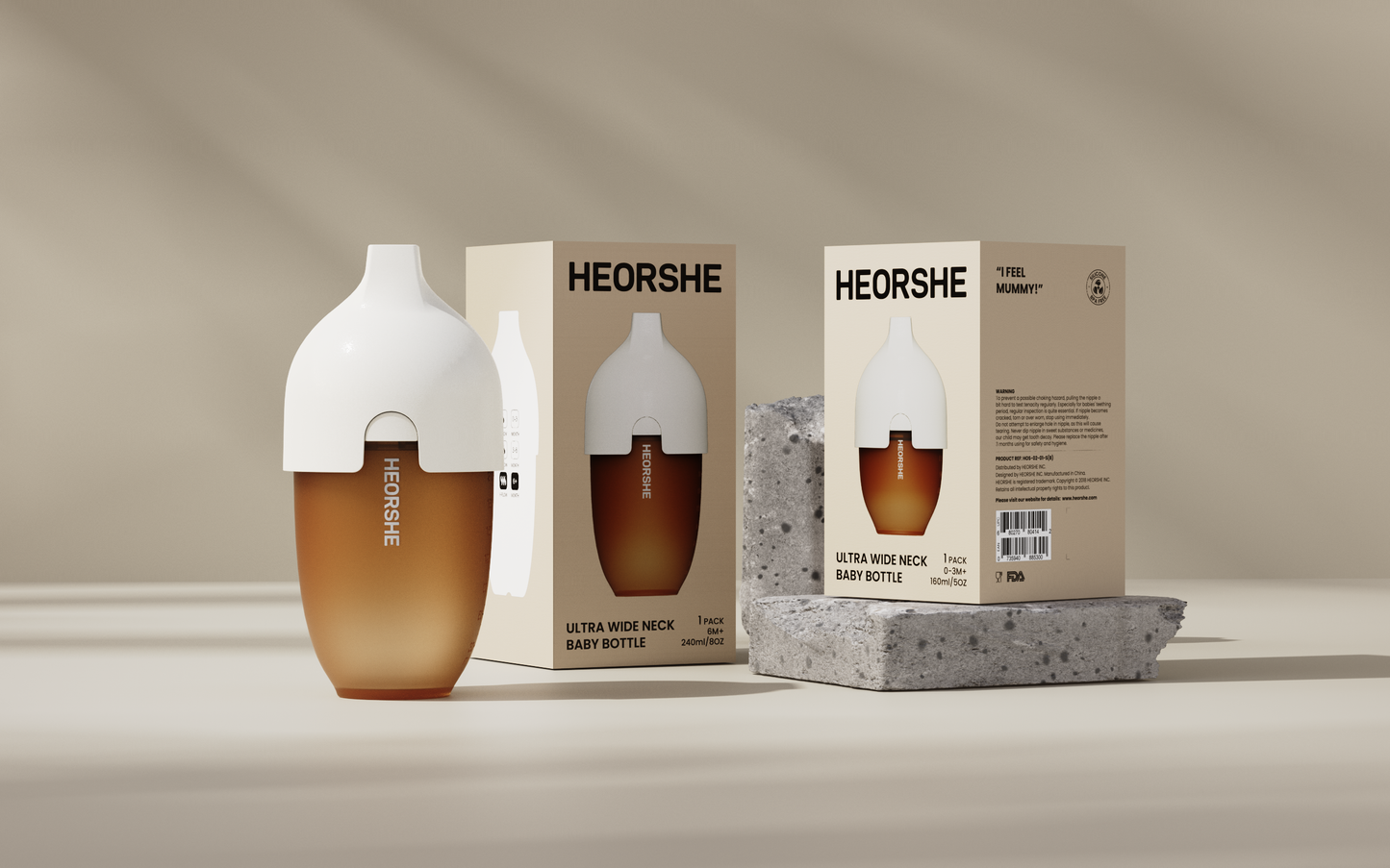 HEORSHE Ultra-Wide Neck Baby Bottle — Anti-Colic & Breast-Like Feeding