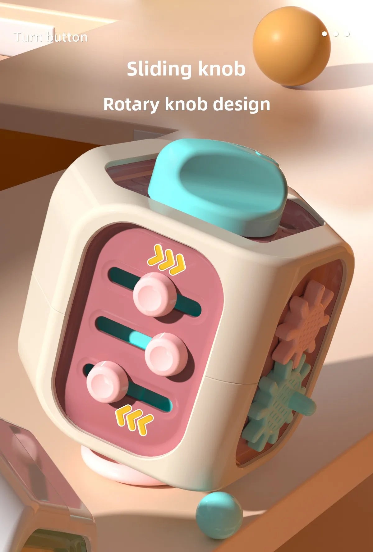 Baby Practice Skills Drawer Cube 6 in 1 Montessori Educational Toys Sensory Busy Board Fidget Educational Toys for Girl Boy