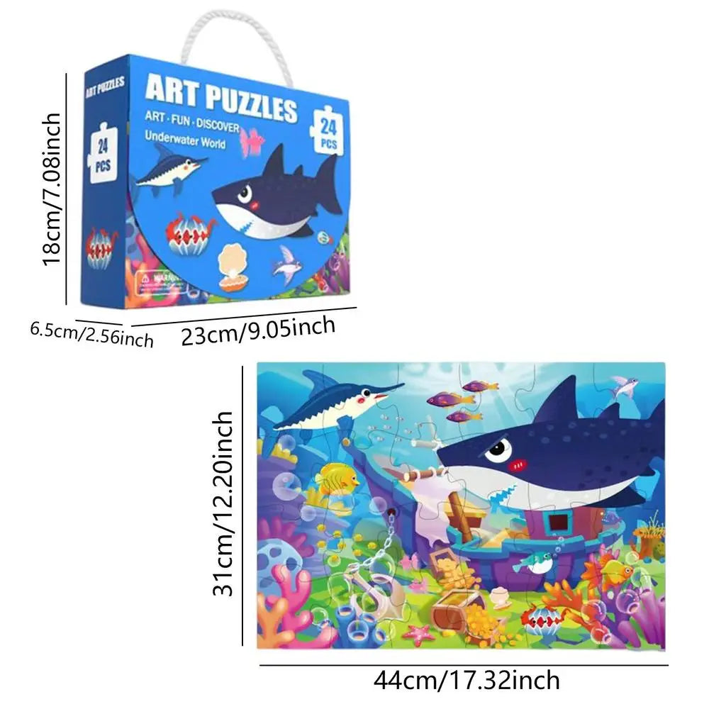 60-Piece Wooden Floor Puzzle