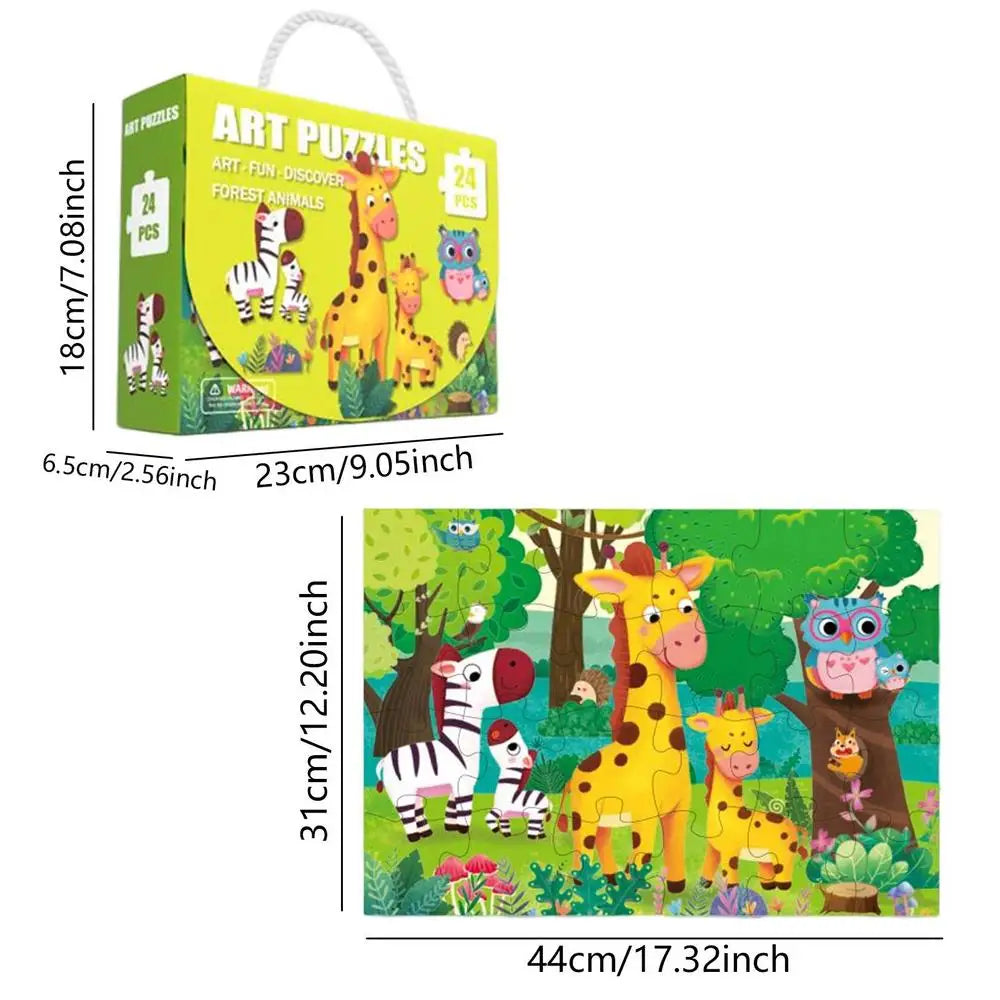 60-Piece Wooden Floor Puzzle