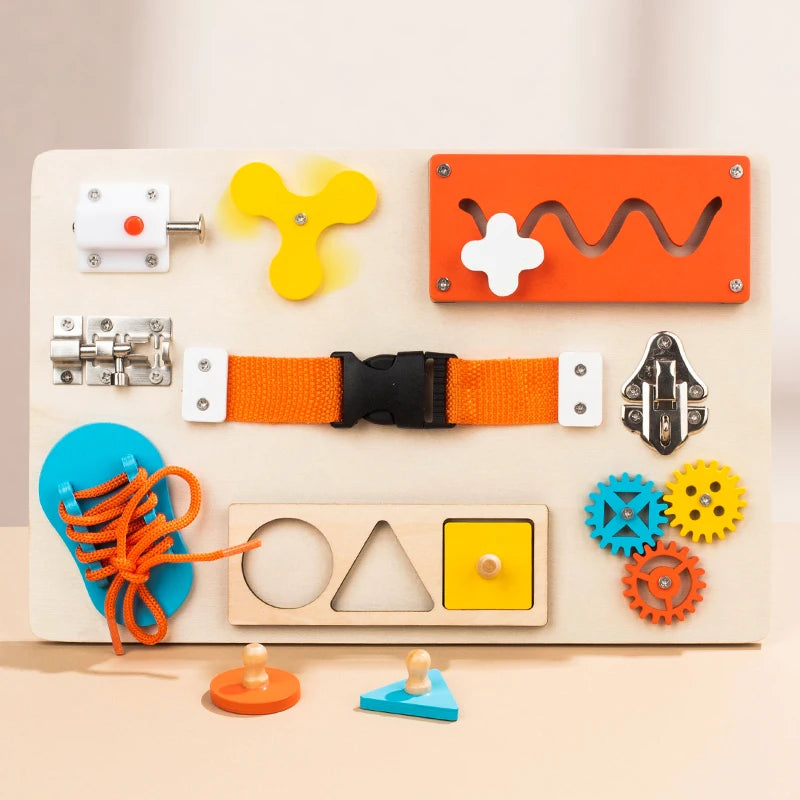 Montessori Toy Wooden Busy Board