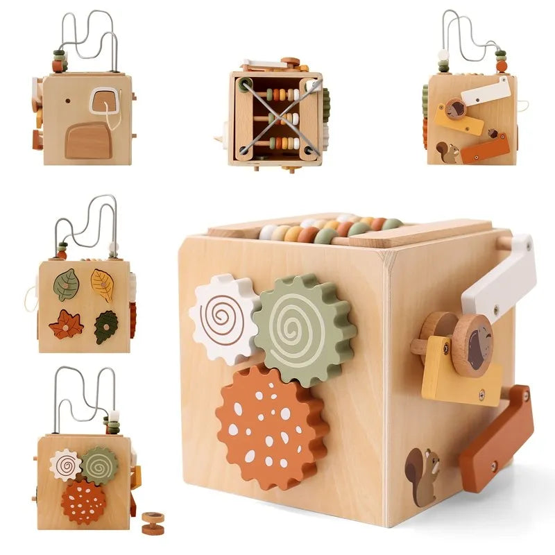5-in-1 Wooden Activity Cube