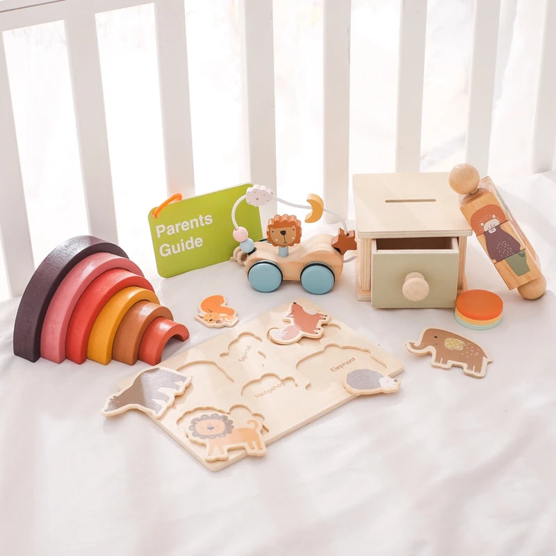 Montessori Wooden Coin Drawer Box