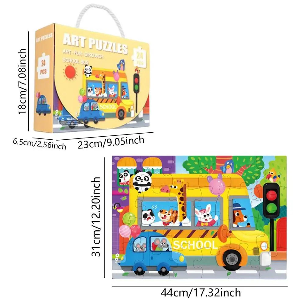 60-Piece Wooden Floor Puzzle