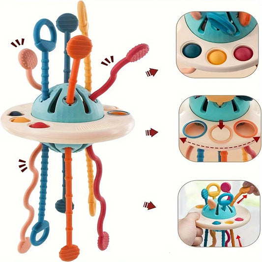 UFO Silicone Push & Pull String Toy