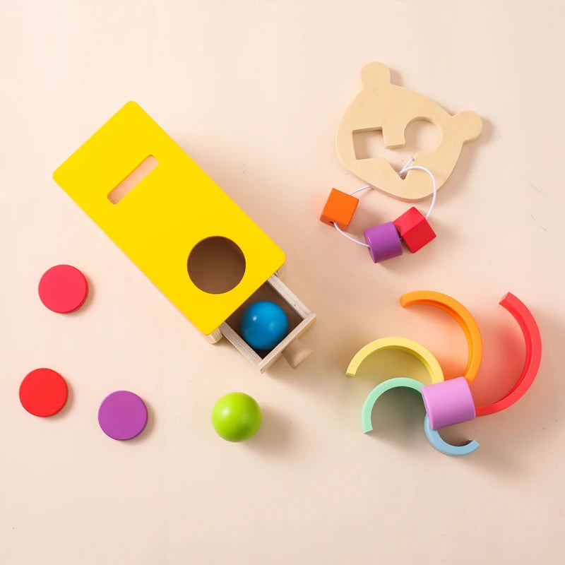 Montessori Wooden Coin Drawer Box