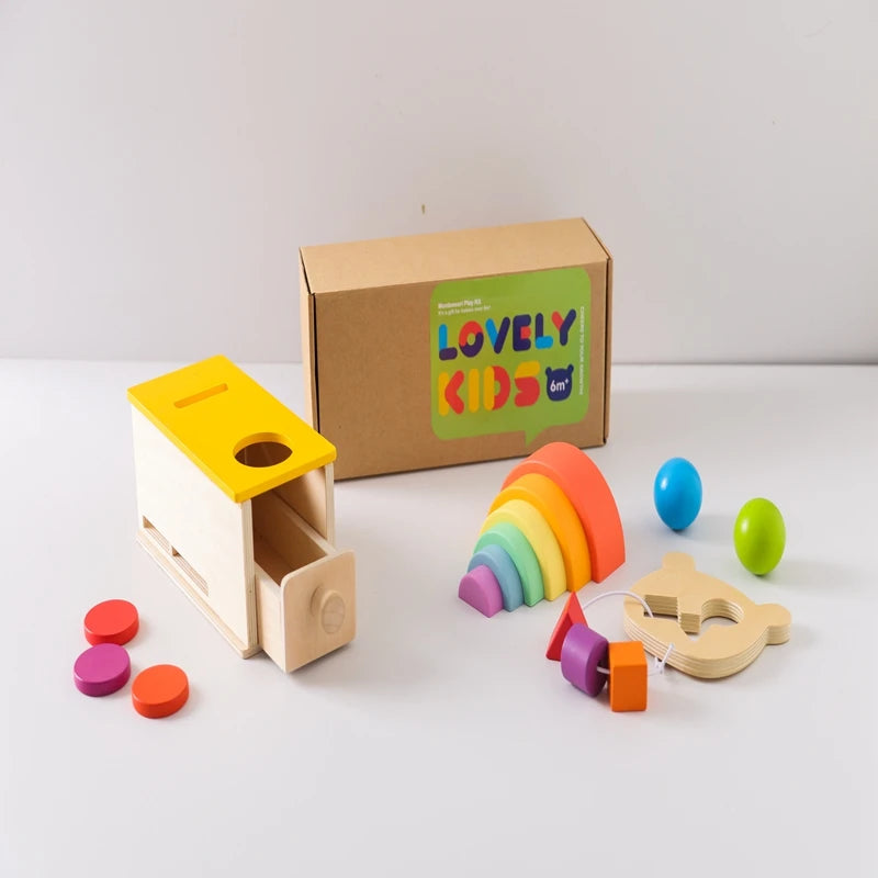 Montessori Wooden Coin Drawer Box