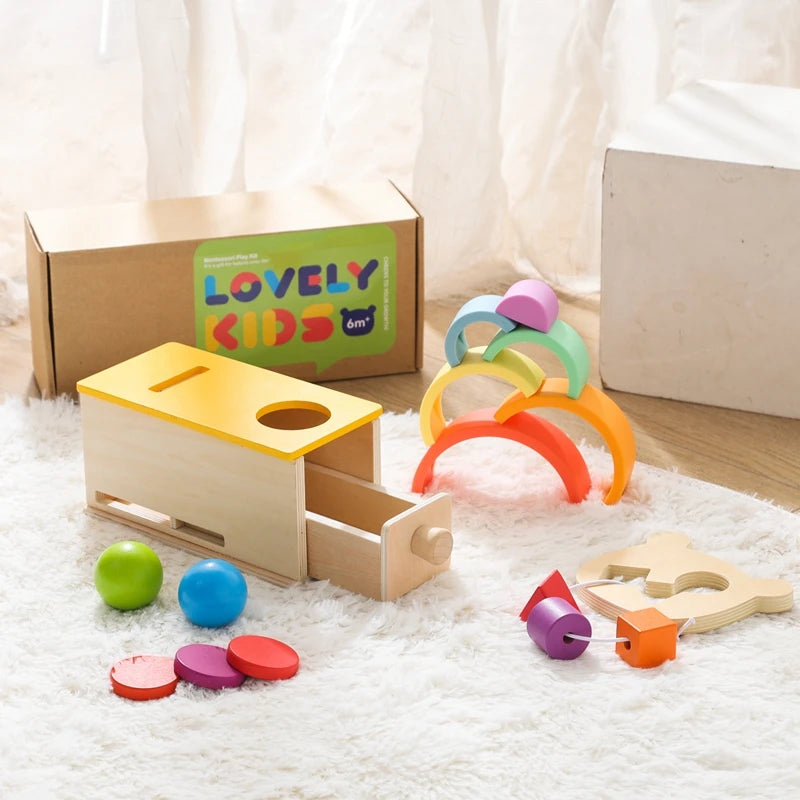 Montessori Wooden Coin Drawer Box