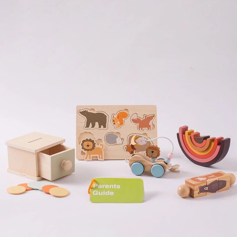 Montessori Wooden Coin Drawer Box