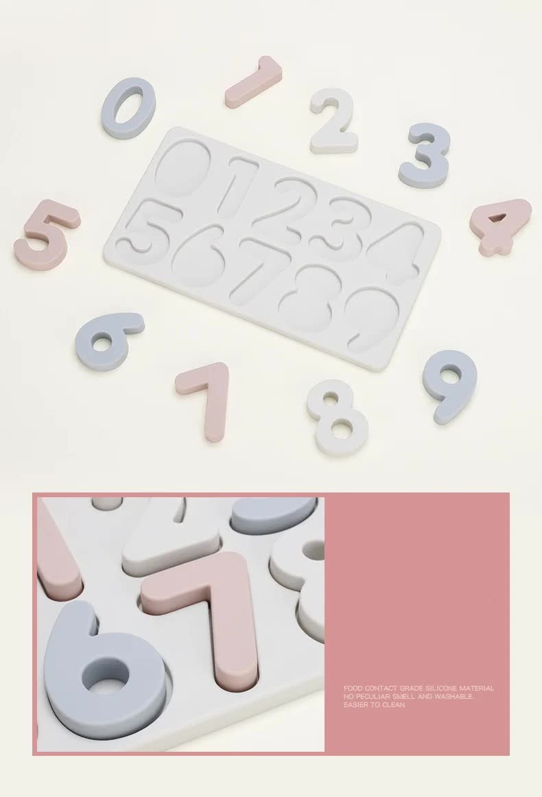 Colourful Silicone Early Learning Number Puzzle Board